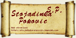 Stojadinka Popović vizit kartica